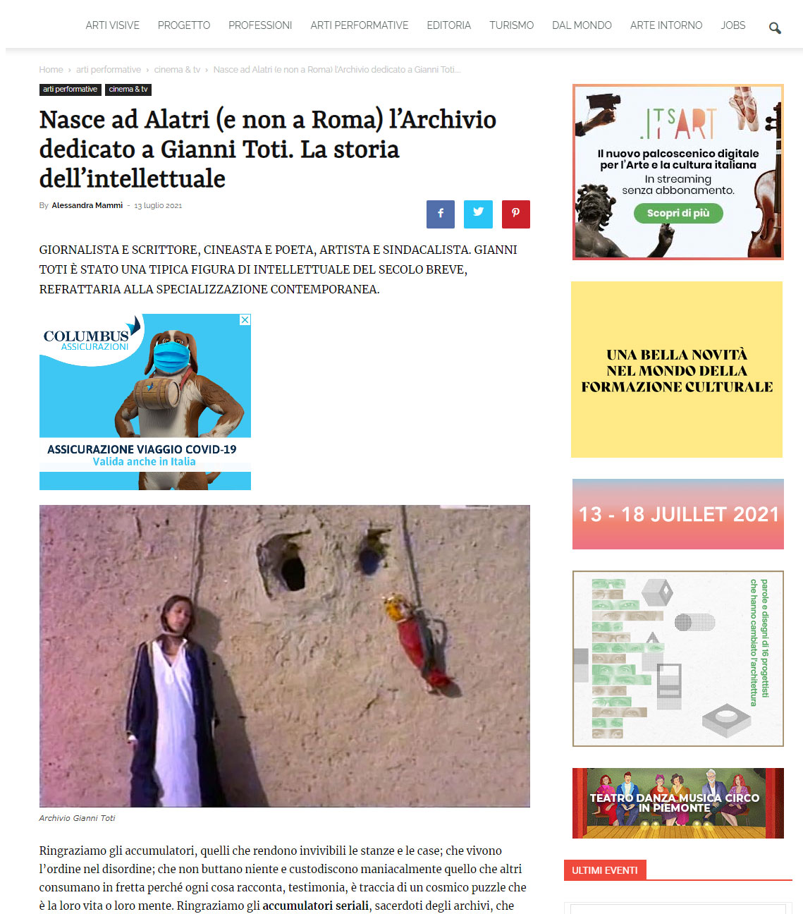 Su Artribune, il nostro progetto “Visioni molteplici”